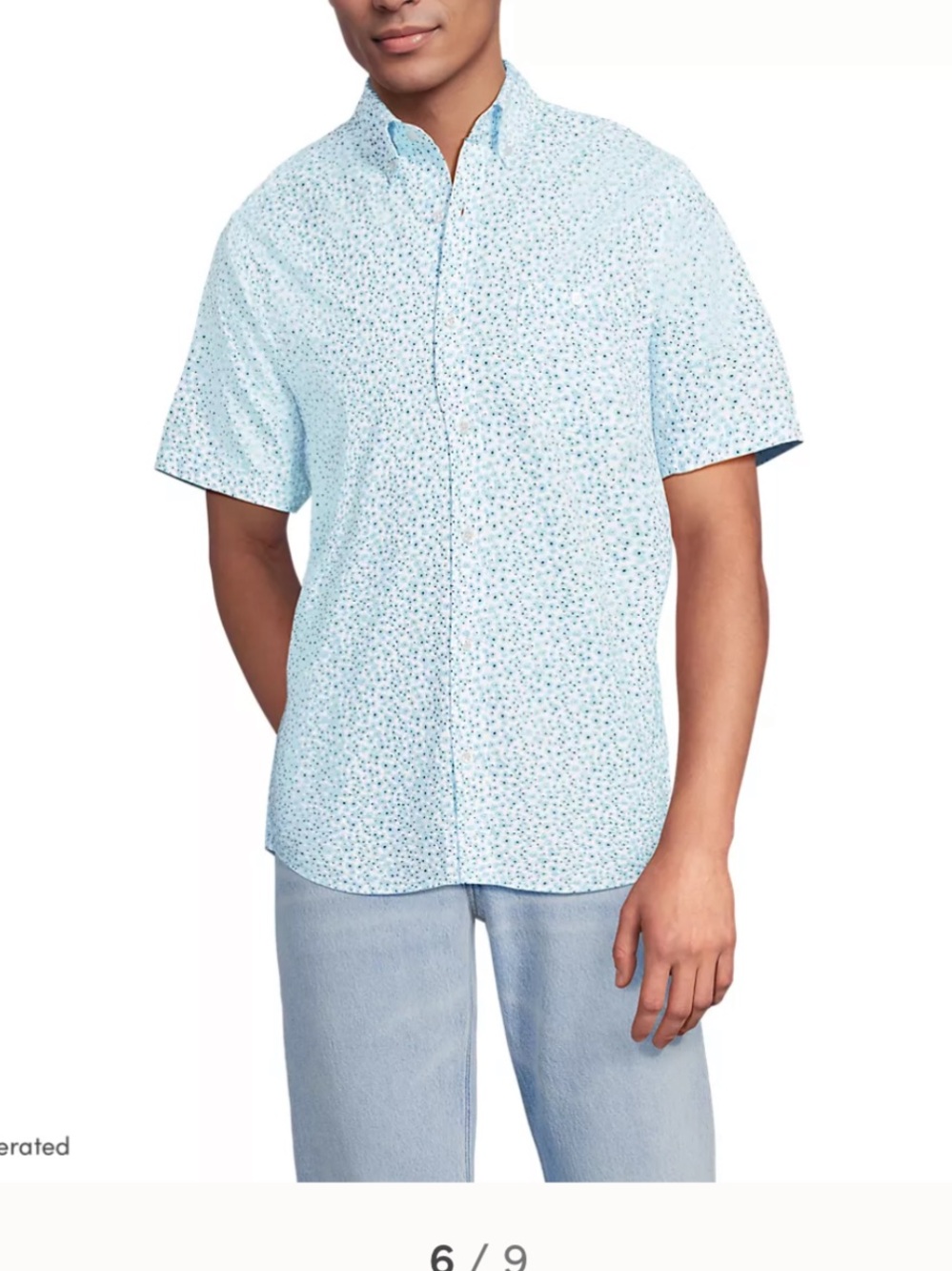 NWT Men’s Short Sleeve Sear Sucker Shirt Land’s End in factory packing